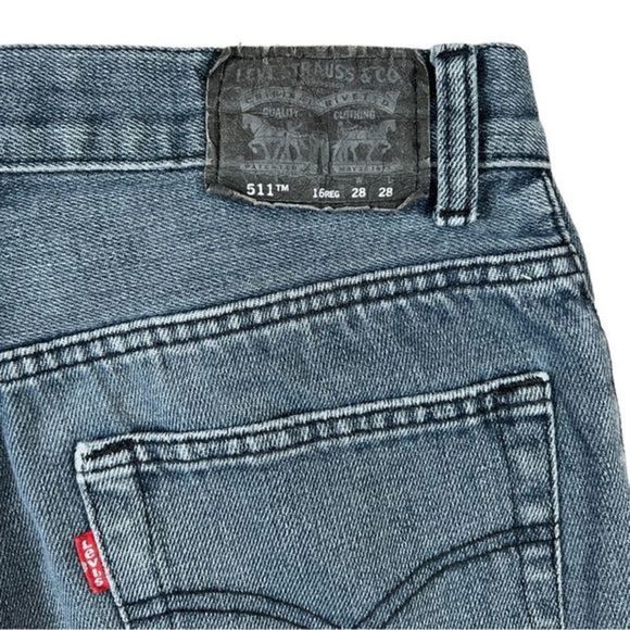 Levi’s 511 Slim Boys Size 16 Regular 28 x 28 Blue Cotton Slim Fit Denim Jeans - Picture 6 of 8